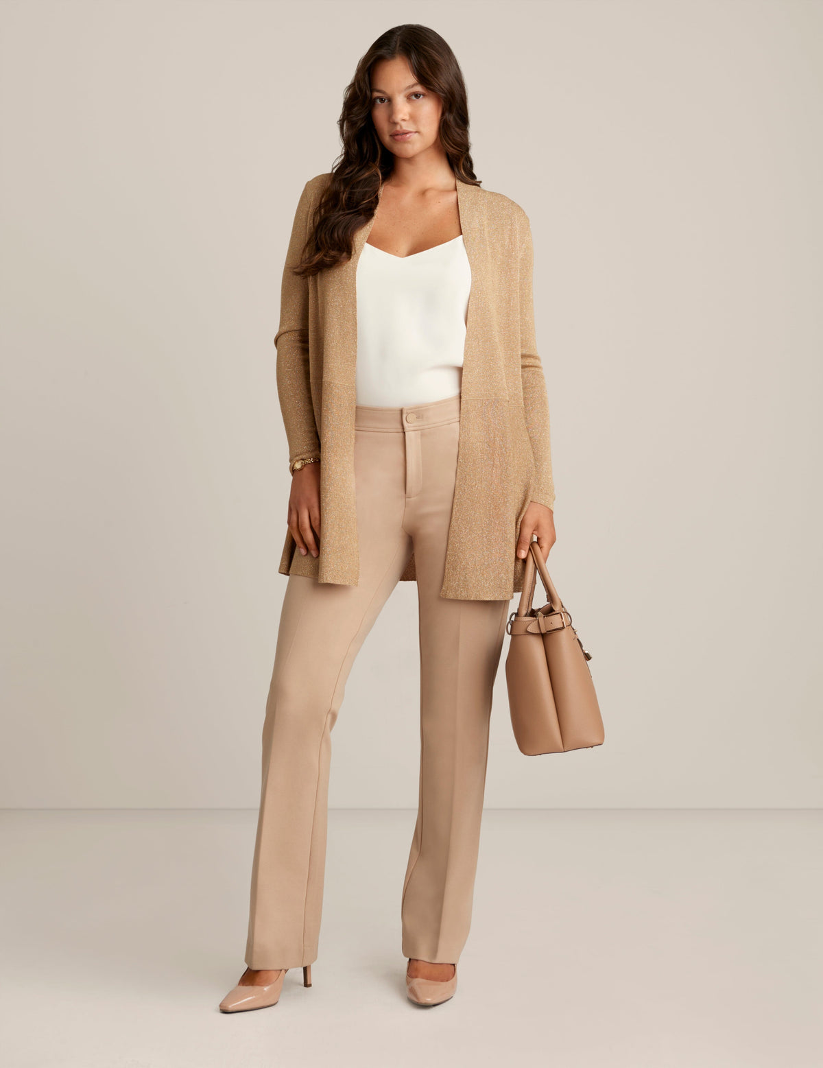 Anne Klein Light Gold Monterey Cardigan