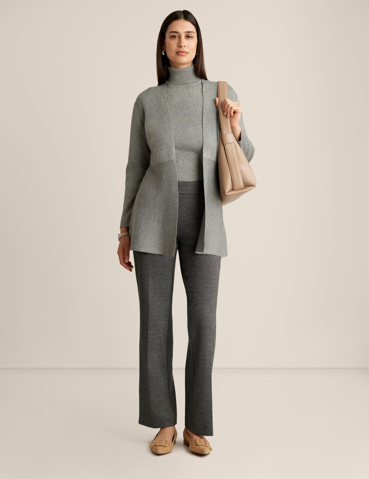 Anne Klein Graphite Heather Grey Monterey Cardigan