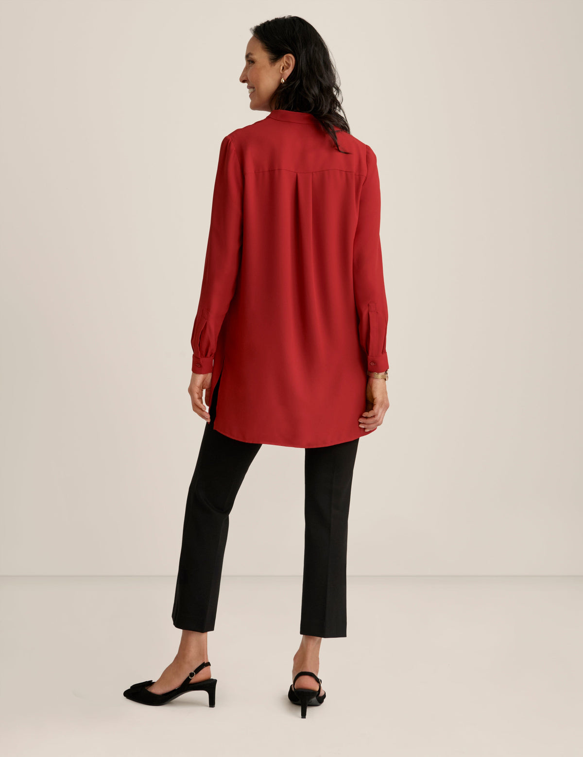 Anne Klein  Long Sleeve Popover Blouse