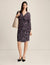 Anne Klein Deep Plum Multi Classic Wrap Dress