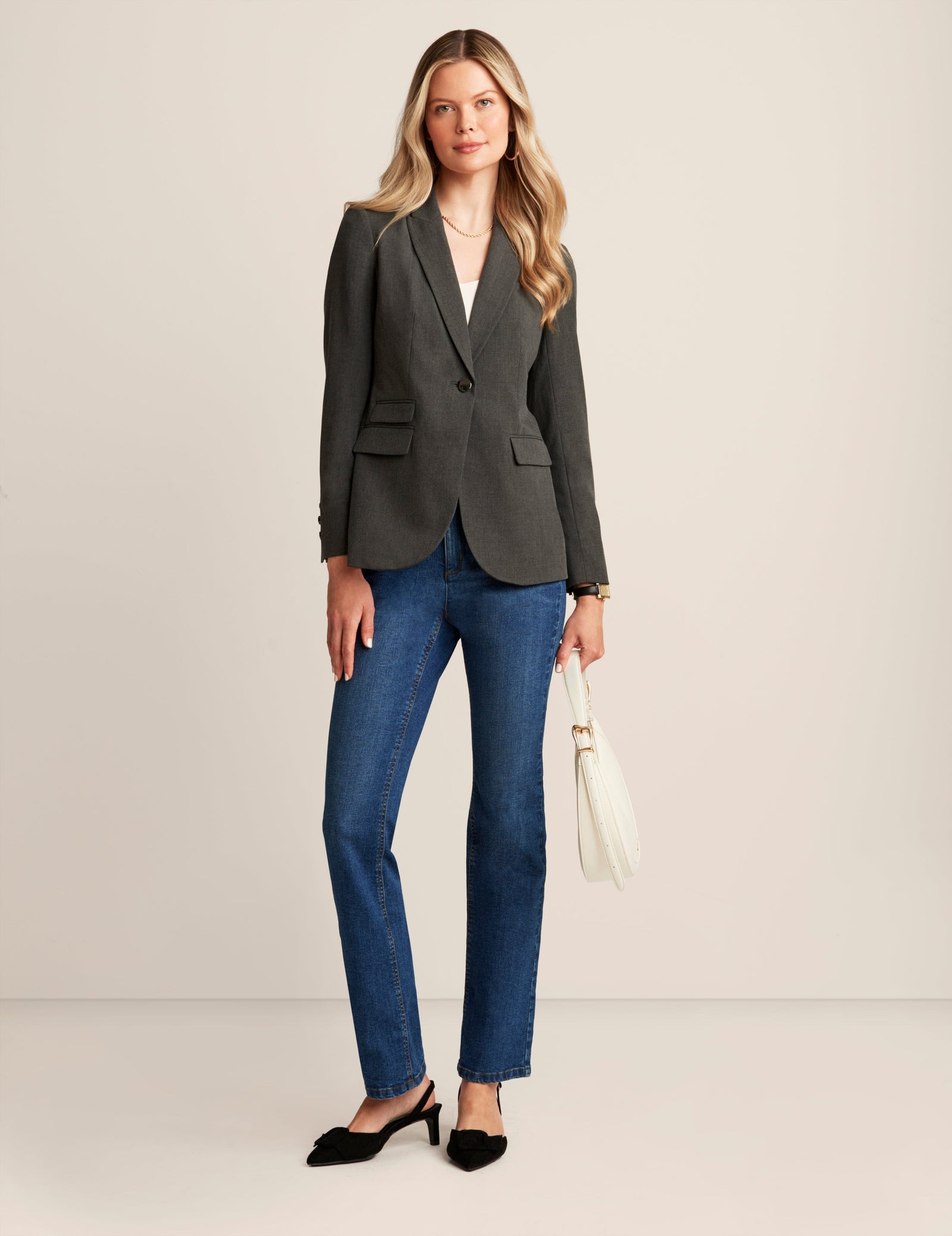 Anne klein open front blazer best sale