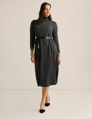 Anne Klein  Belted Mock Neck Midi Dress - Sale