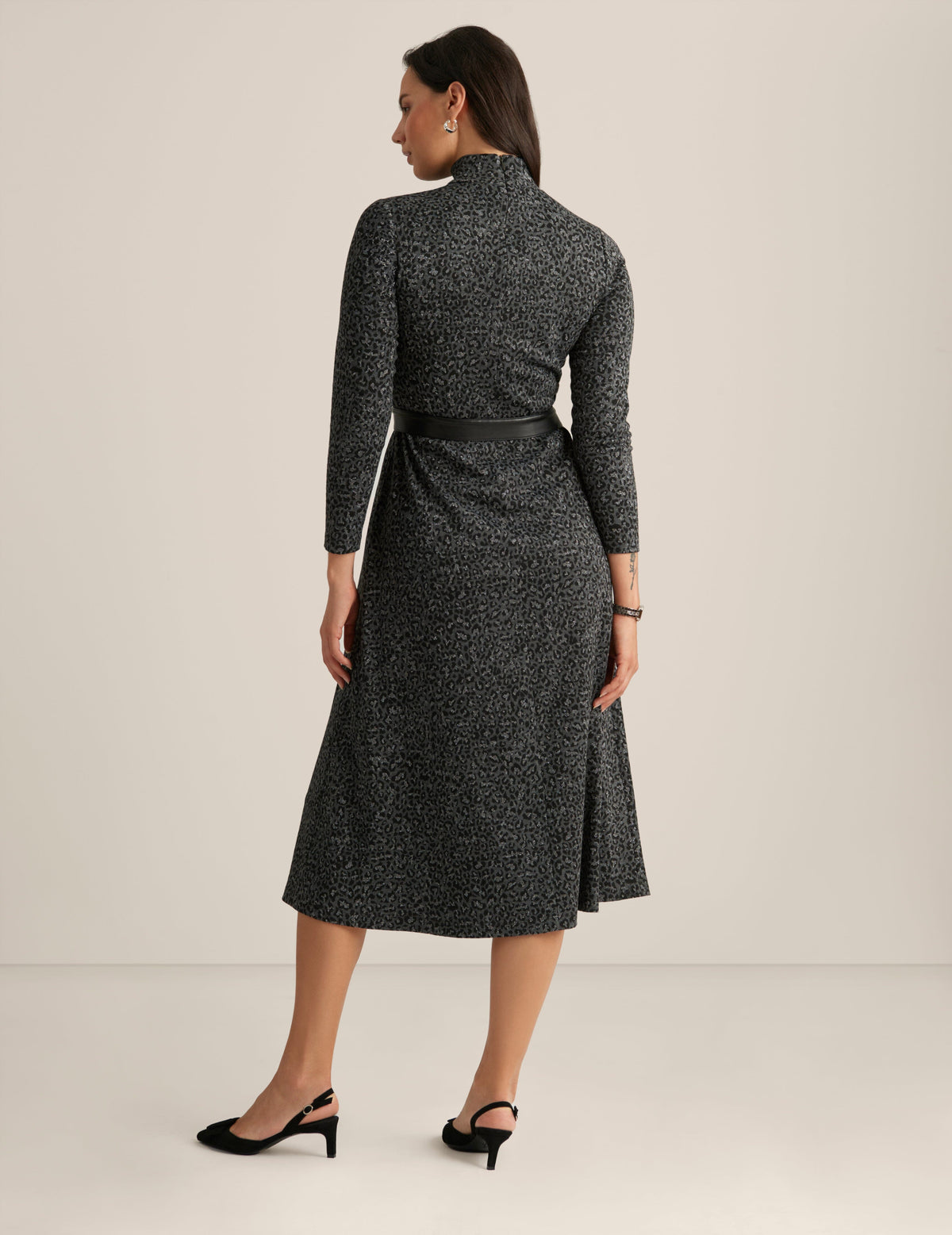 Anne Klein  Belted Mock Neck Midi Dress - Sale