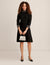 Anne Klein Anne Black Embellished Mock Neck Dress