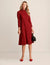 Anne Klein Titian Red Embellished Mock Neck Dress