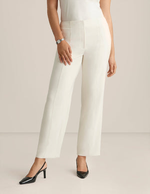 Anne Klein Anne White Fly Front High Rise Welt Pocket Pants