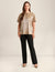 Anne Klein Gold Short Sleeve Blouse With Bateau Neckline