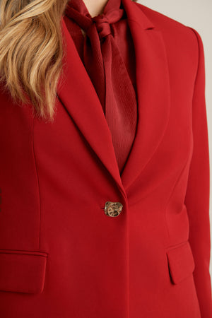 Anne Klein  Anne Stretch One Button Peak Lapel Jacket