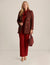 Anne Klein Titian Red Multi Tweed Long Faux Double Breasted Jacket