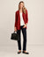 Anne Klein Titian Red Long Sleeve Cardigan With Side Slits