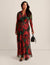 Anne Klein Titian Red Multi Plus Size Twist Front Maxi Dress