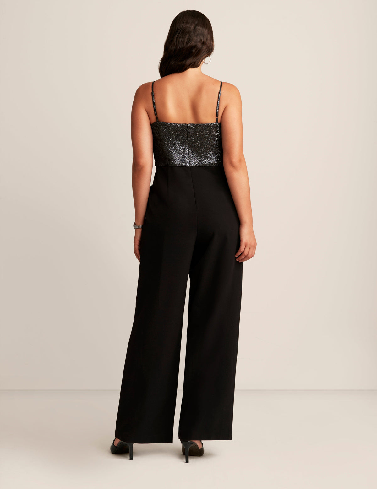 Anne Klein  Bow Bodice Straight Leg Jumpsuit