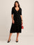 Anne Klein Anne Black Button Front Midi Dress