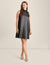 Anne Klein Gunmetal Sleeveless Shift With Ruffle Collar - Sale