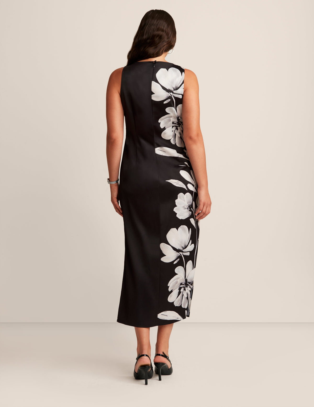 Anne Klein  Sleeveless Draped Neck Midi Dress