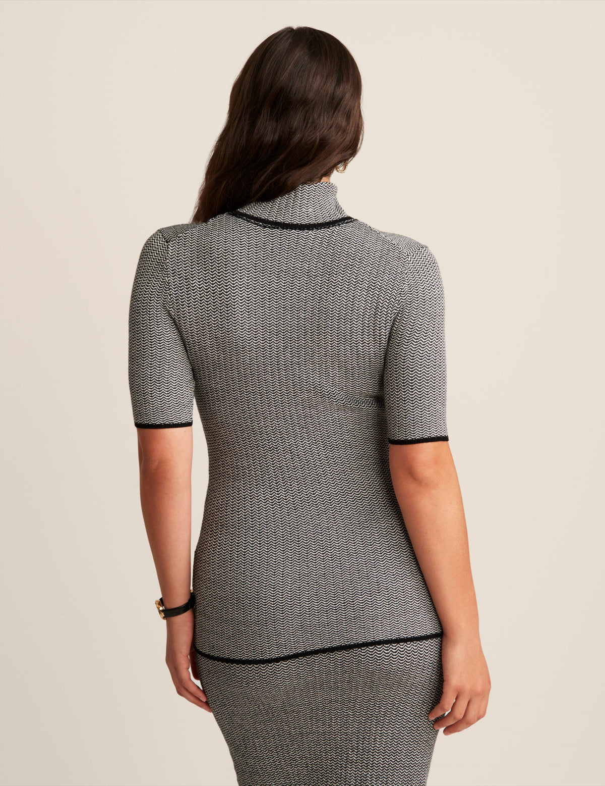 Anne Klein  Patterned Turtleneck