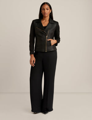 Anne Klein Anne Black Asymmetric Moto Jacket