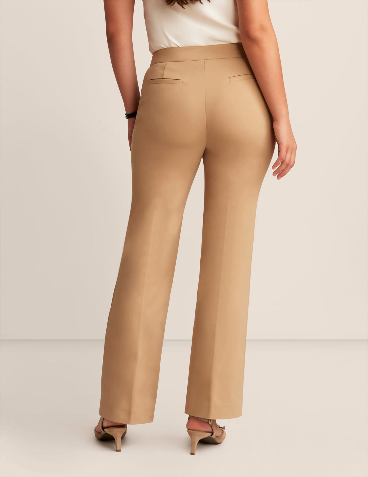 Anne Klein  Fly Front High Rise Wide Leg Pant