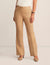 Anne Klein Coffee Cream Fly Front High Rise Wide Leg Pant