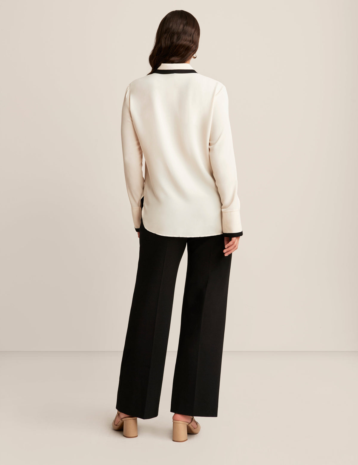 Anne Klein Contrast Tipped Blouse