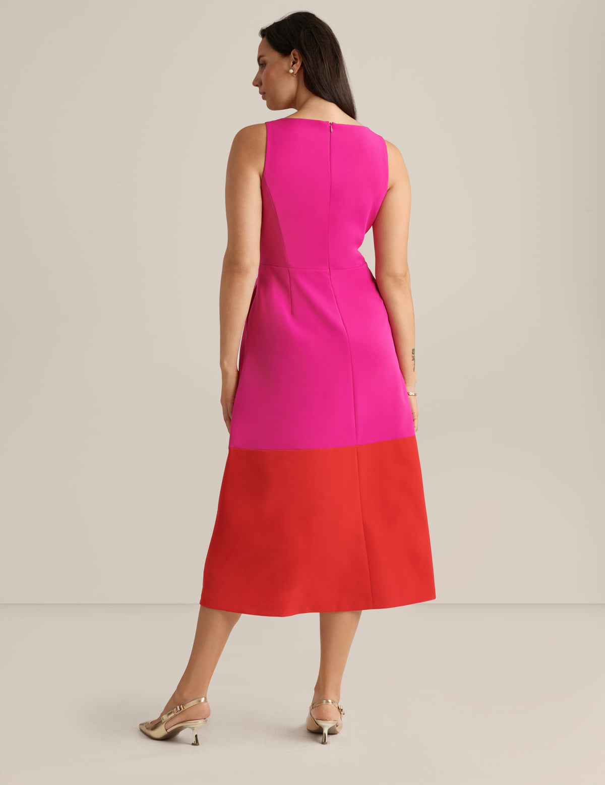 Anne Klein  Surplus Color Blocked Midi Dress