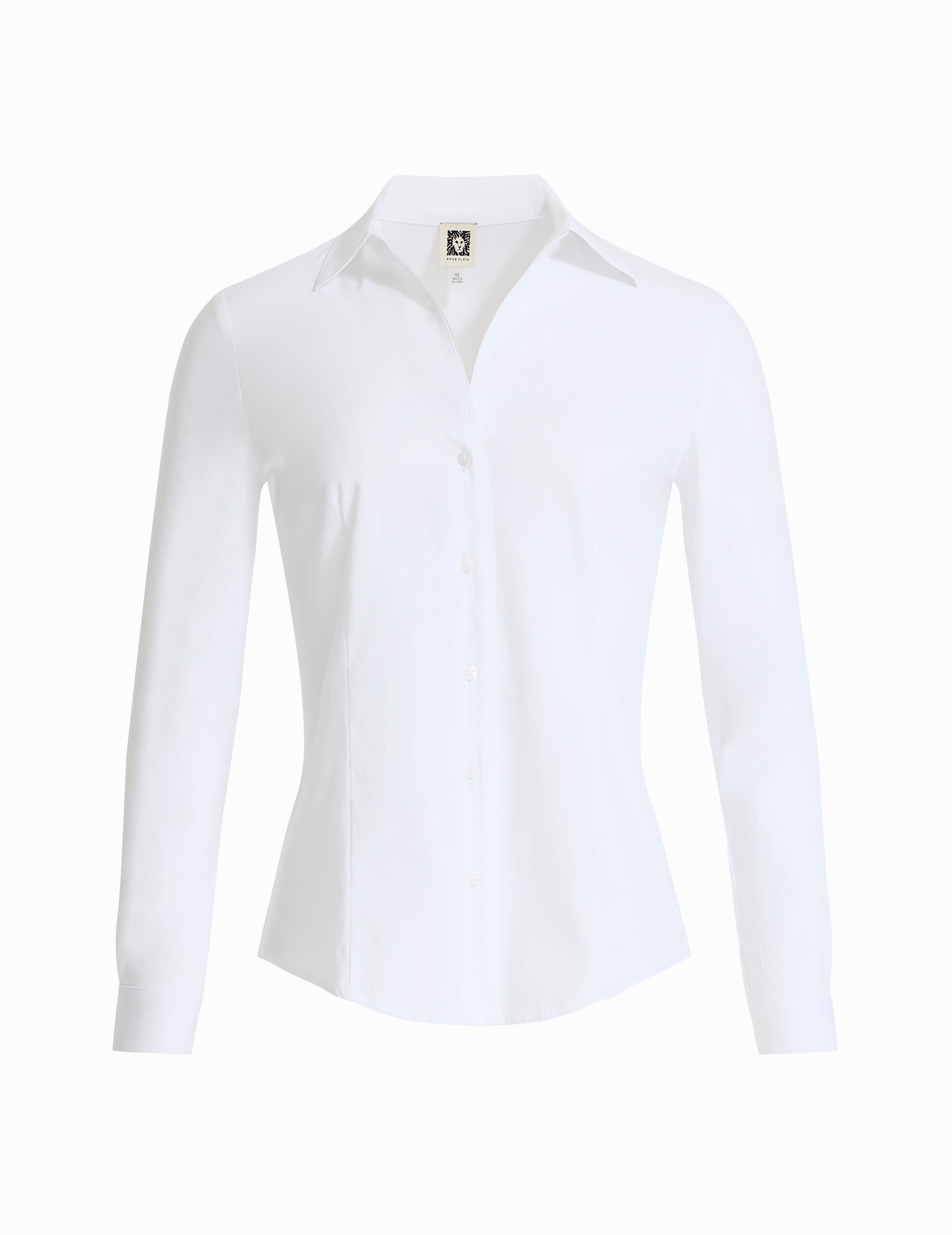 Long Sleeve Button Front Top | Anne Klein