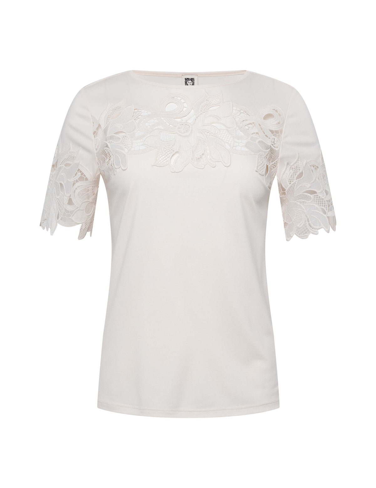 Anne Klein White Dove Harmony Lace Applique Top