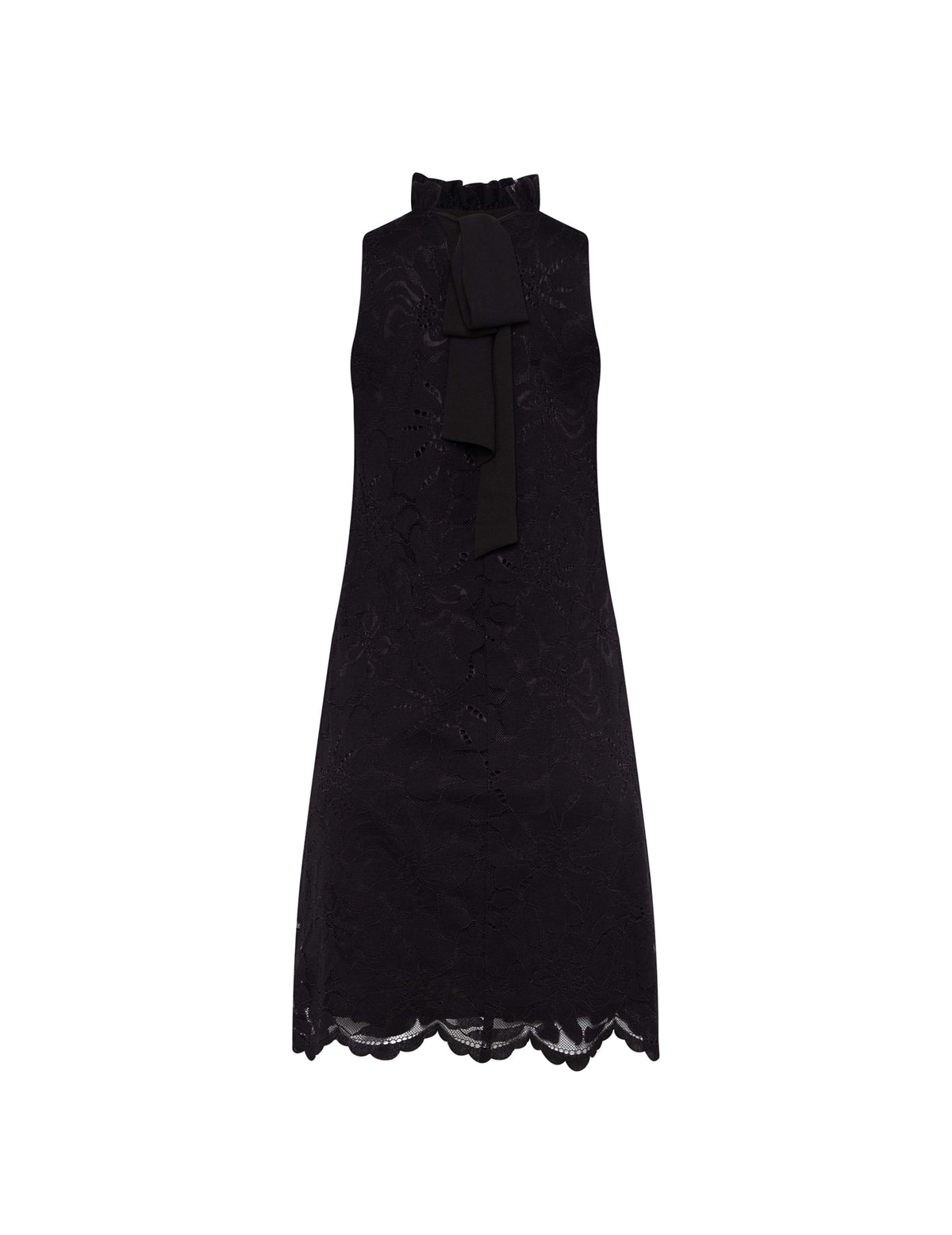 Anne Klein Anne Black Ruffle Collar Shift Dress