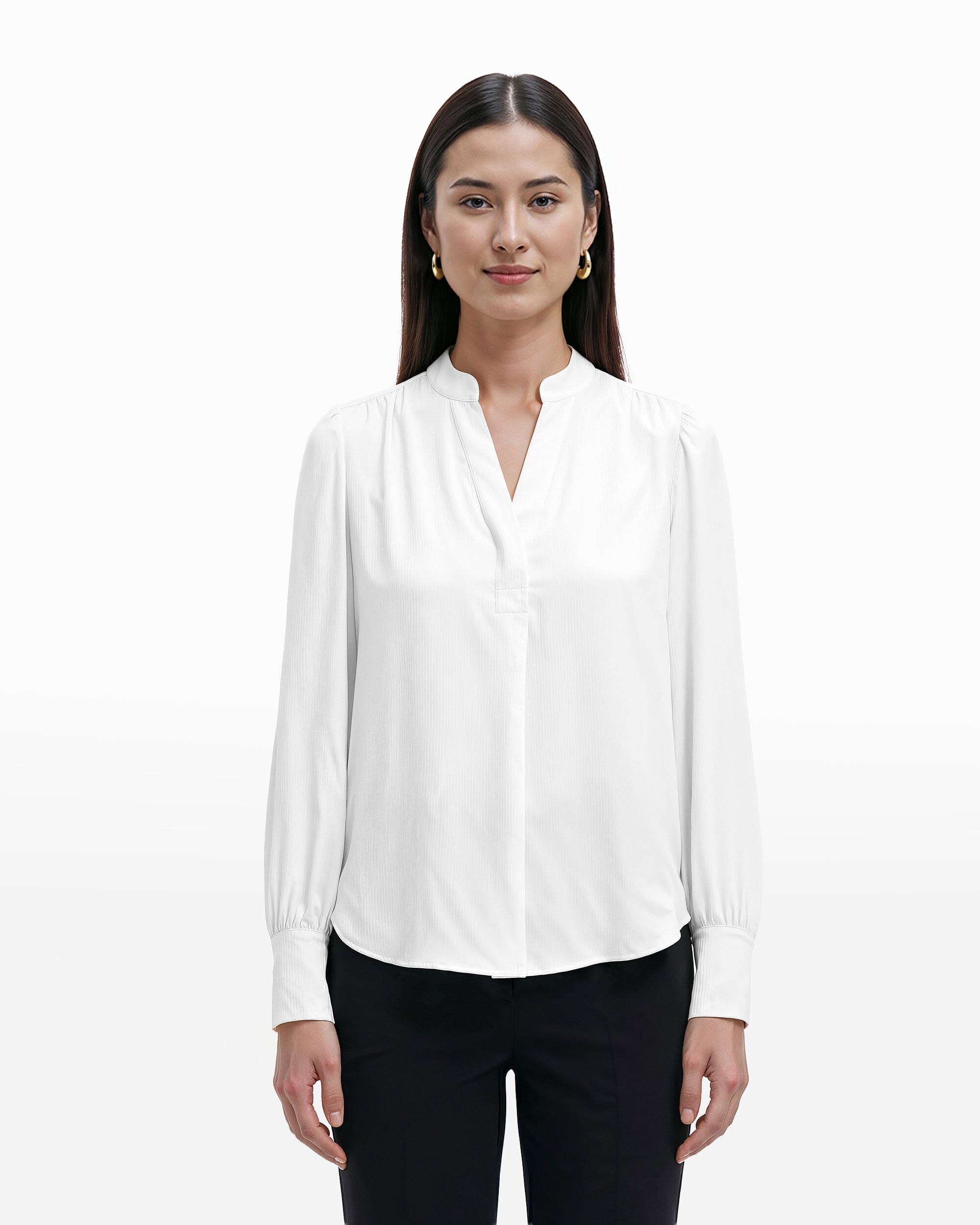 Long Sleeve Pleat Front Blouse Apparel & Accessories Kasper