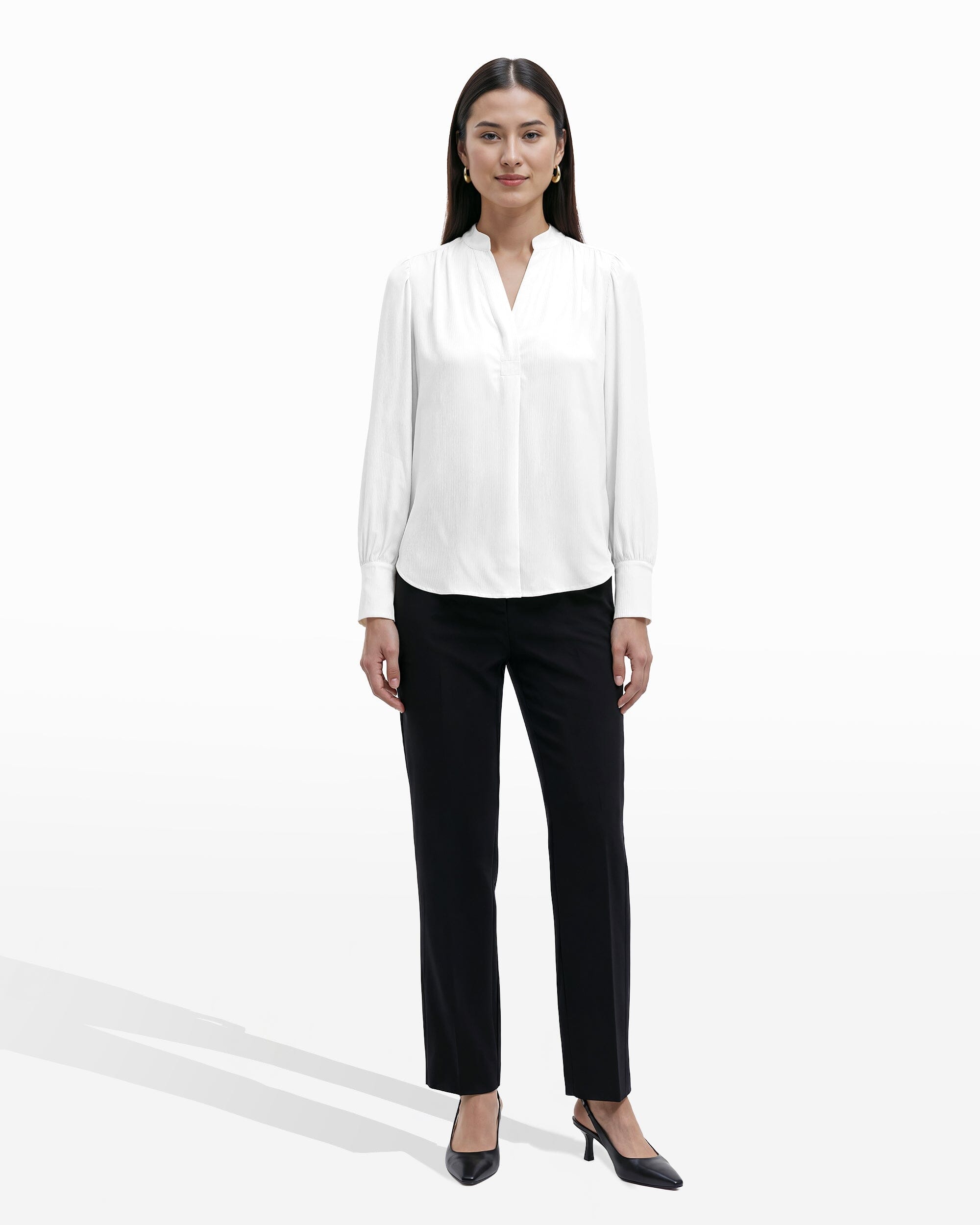 Long Sleeve Pleat Front Blouse Apparel & Accessories Kasper