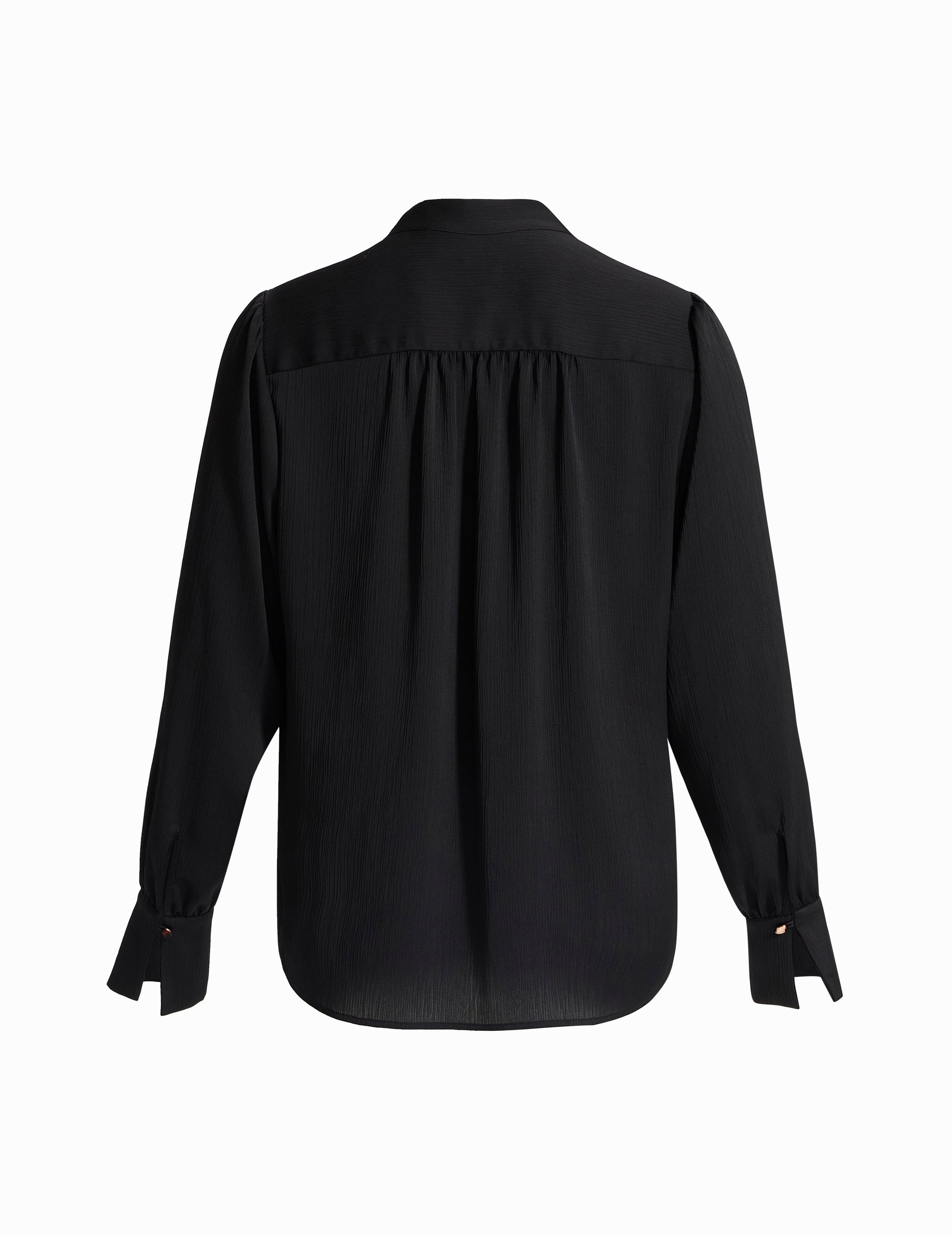 Anne Klein Petite Long Sleeve Pleat Front Blouse