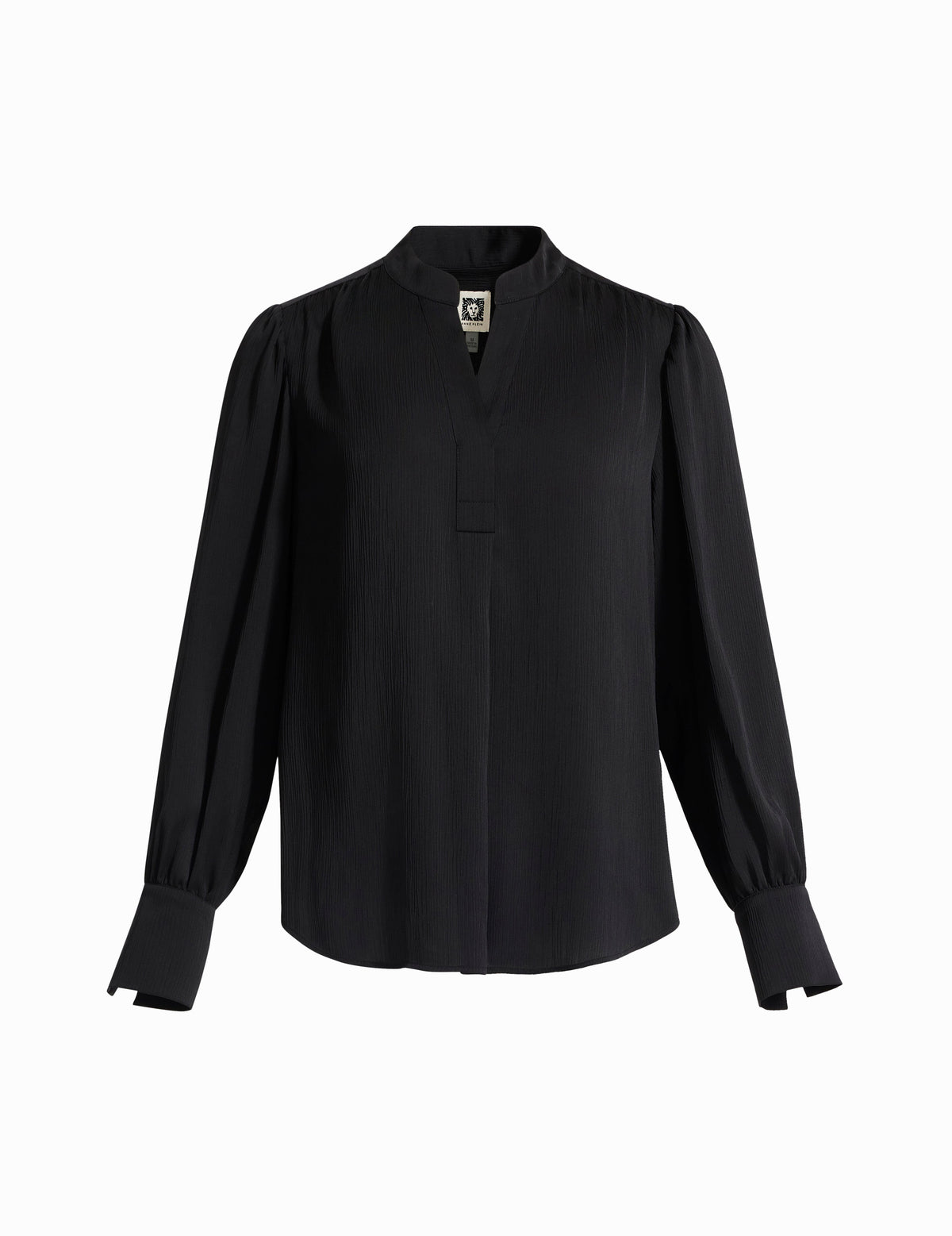 Anne Klein ANNE BLACK Plus Size Long Sleeve Pleat Front Blouse