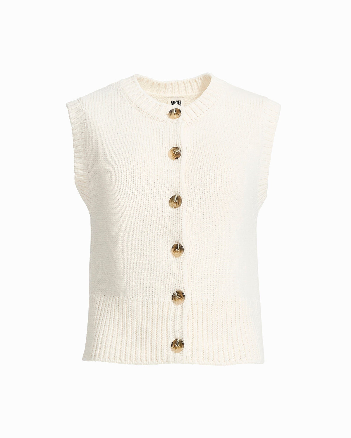 Anne Klein White Dove Button Front Vest