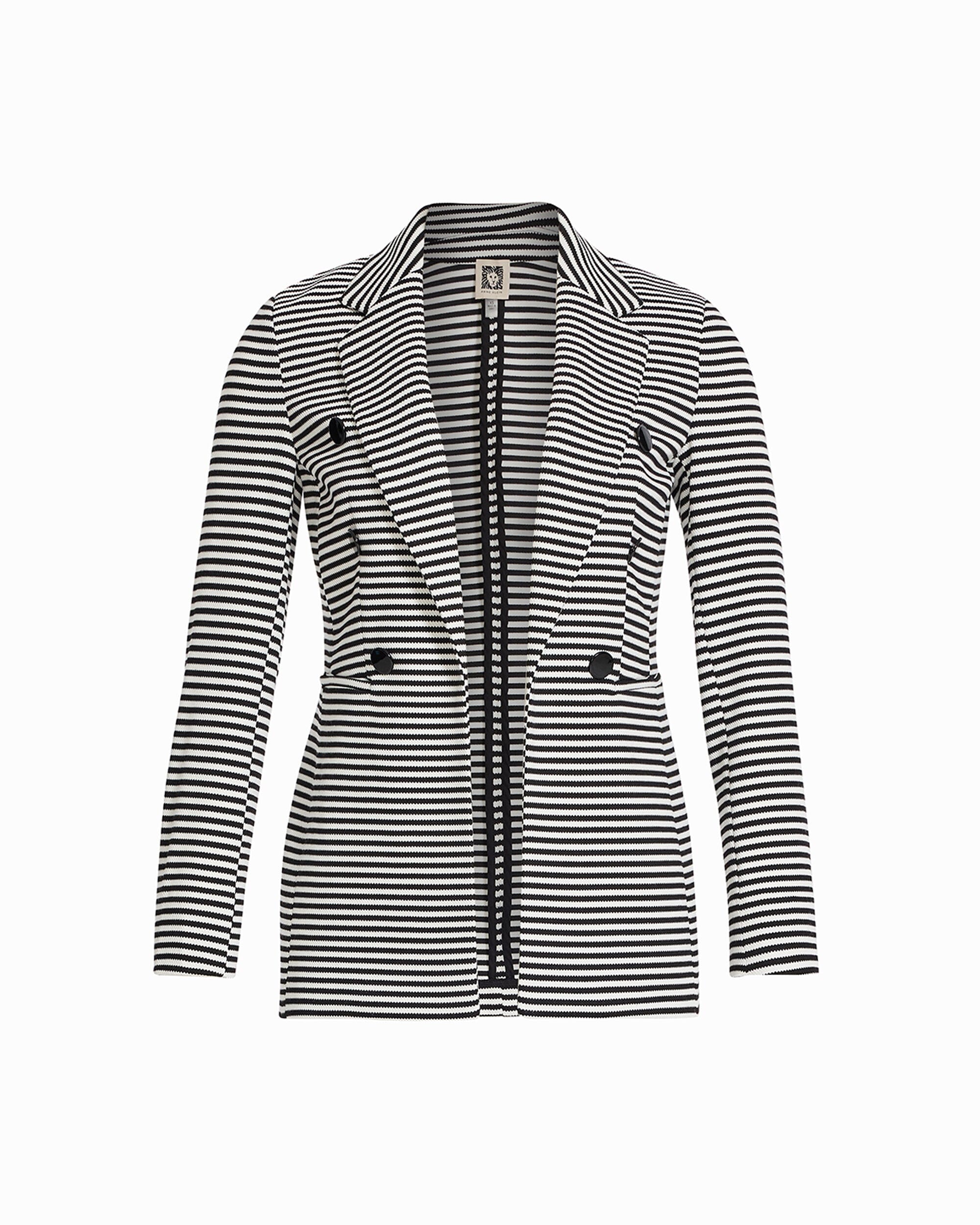 Anne Klein Anne Black/White Dove Double Breasted Jacket