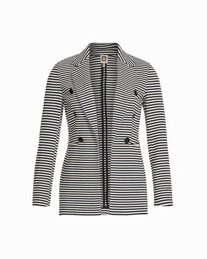 Anne Klein Anne Black/White Dove Double Breasted Jacket