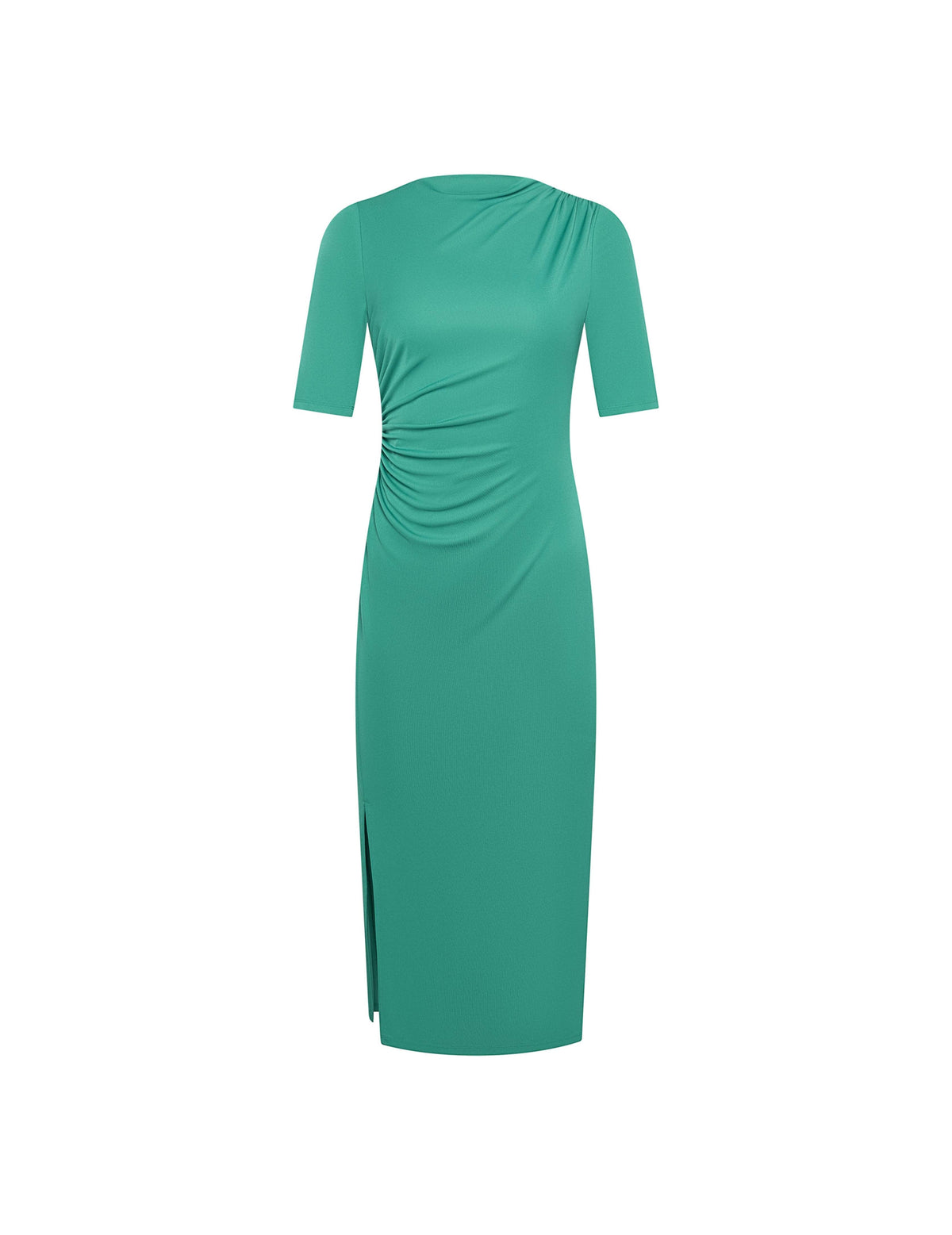 Anne Klein Green Clove Short Sleeve Draped Midi Dress