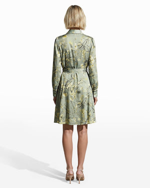 Silk Floral Long Sleeve Shirt Dress With Tie Waist Clothing Kasper