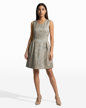 Satin Fit & Flare Dress with Pleats | Anne Klein Satin Fit & Flare Dress with Pleats | Anne Klein