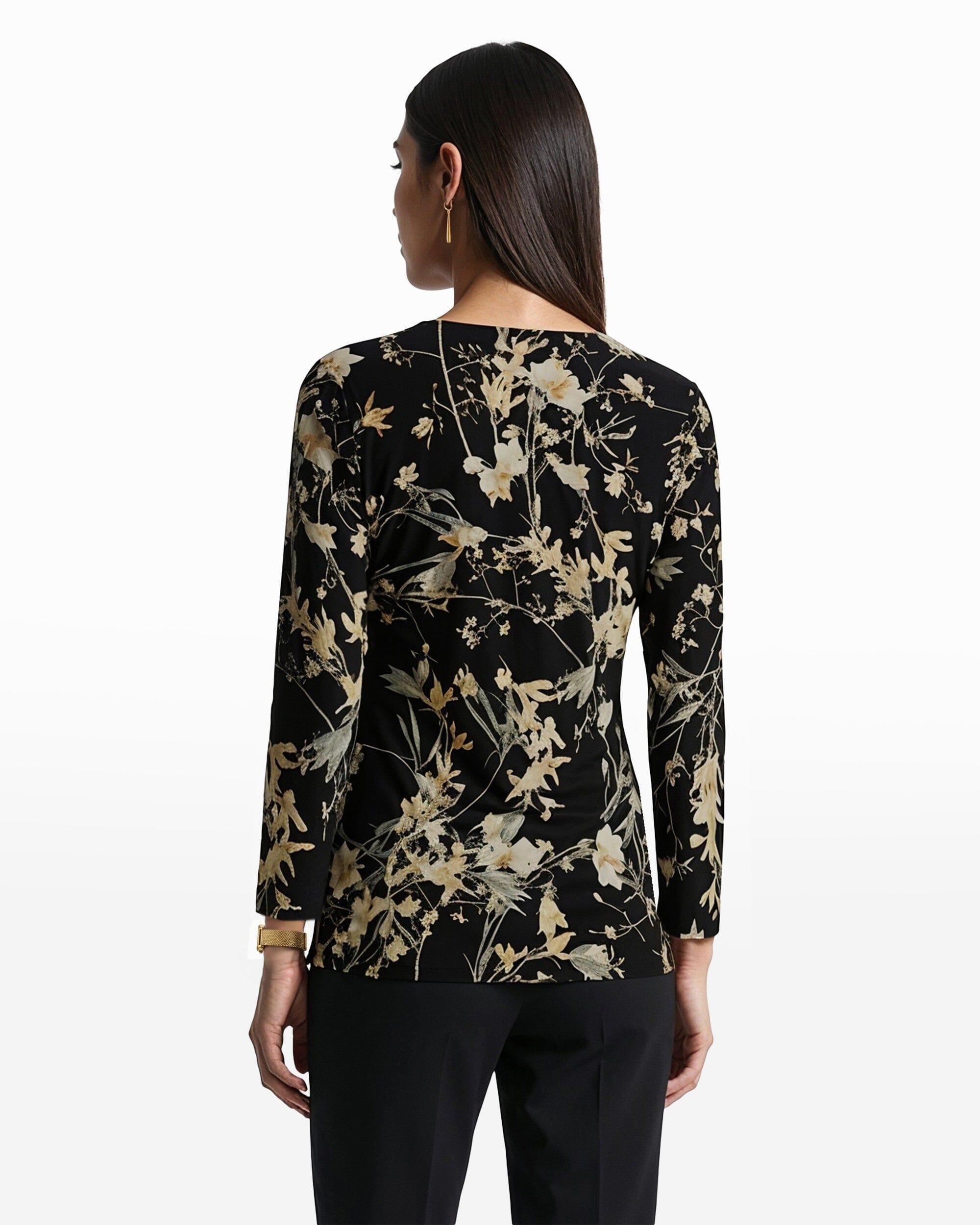 Anne Klein Floral Wrap Tie Top