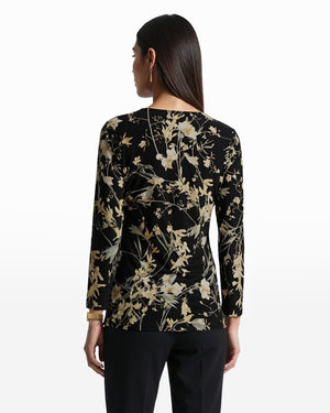 Anne Klein Floral Wrap Tie Top