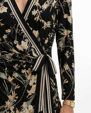 Anne Klein Floral Wrap Tie Top