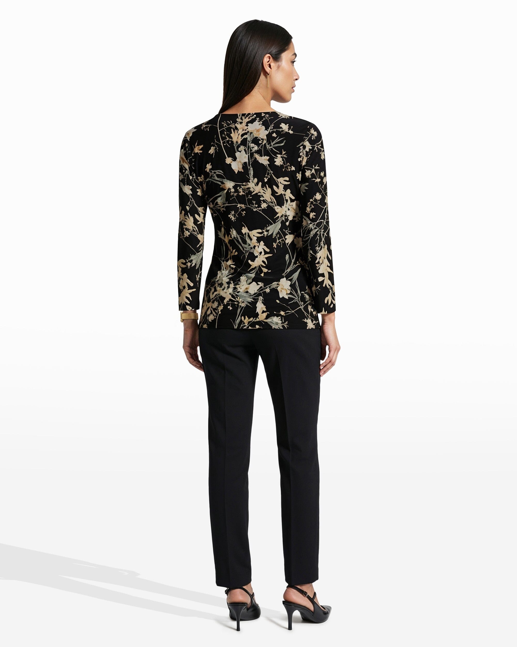 Anne Klein Floral Wrap Tie Top