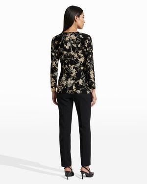 Anne Klein Floral Wrap Tie Top
