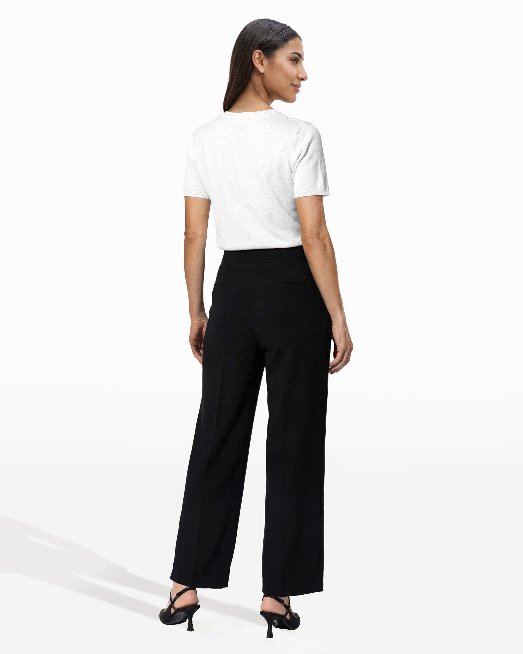 Anne Klein High Rise Pull On Wide Leg Pant