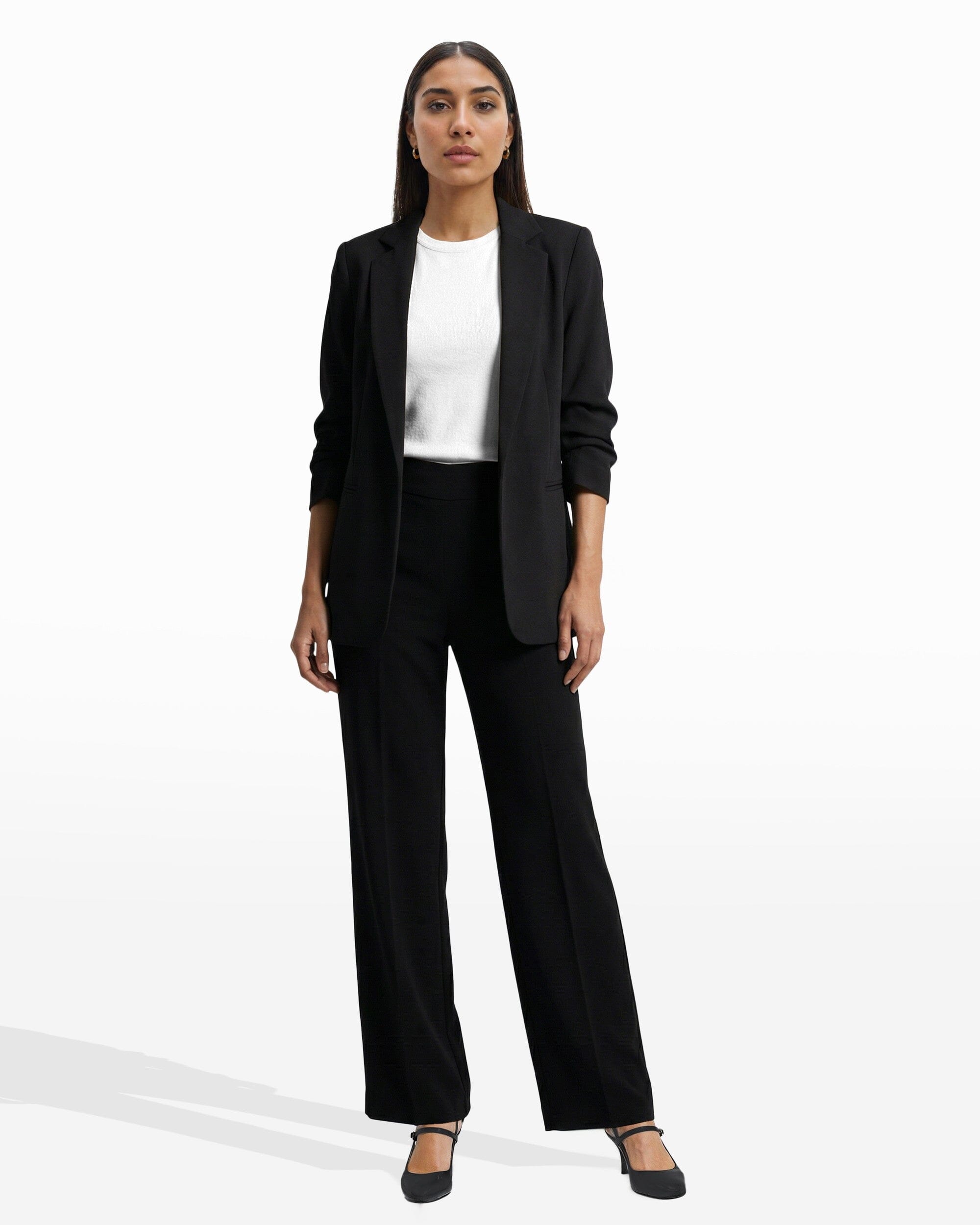 Anne Klein High Rise Pull On Wide Leg Pant