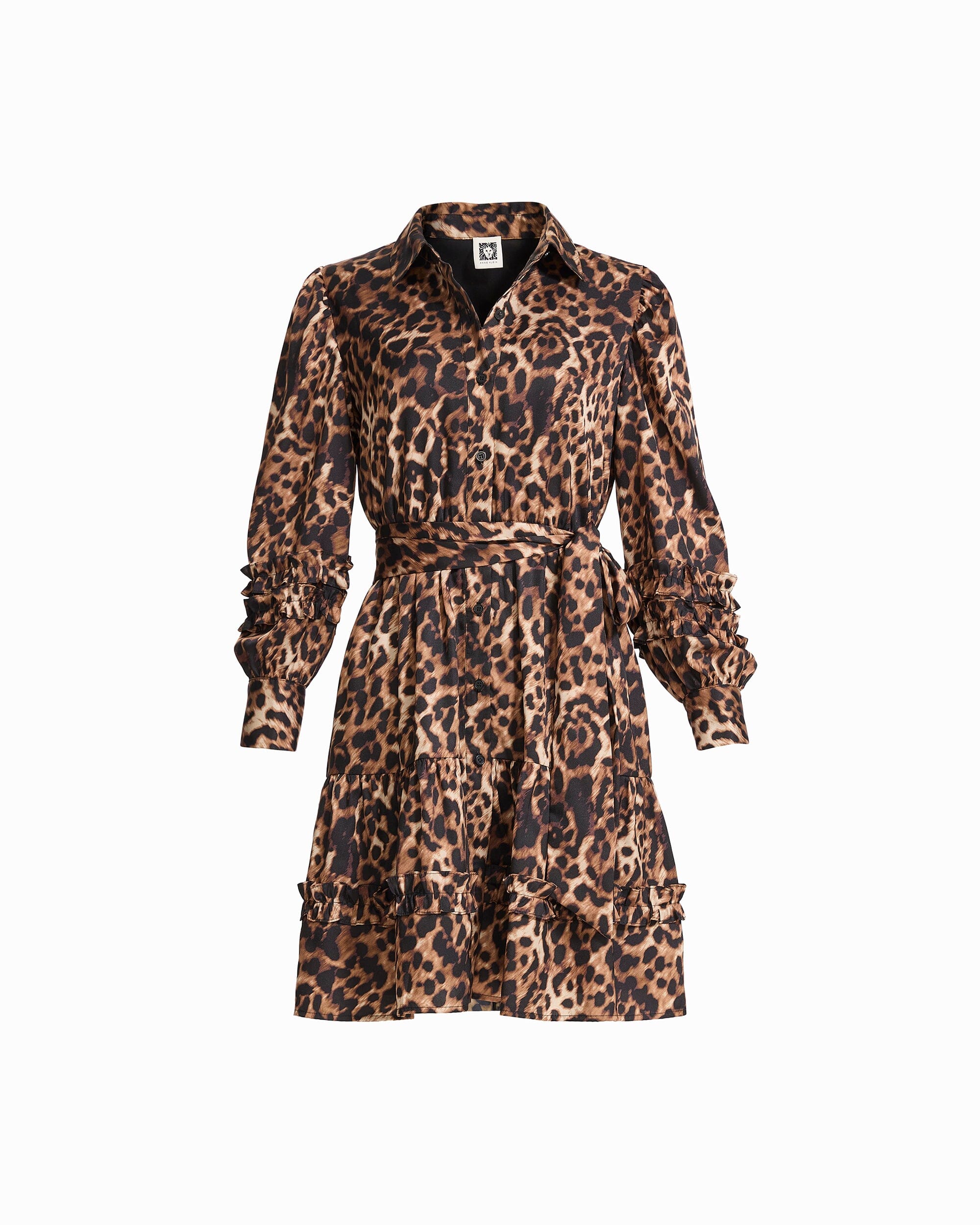 Anne Klein Women's Printed Tie-Waist Tiered Shirtdress - Anne Black Multi Anne Klein Women's Printed Tie-Waist Tiered Shirtdress - Anne Black Multi