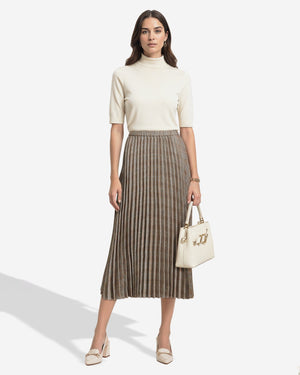 Anne Klein Plaid Pleated Skirt