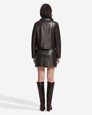 Anne Klein Vegan Leather Cropped Jacket