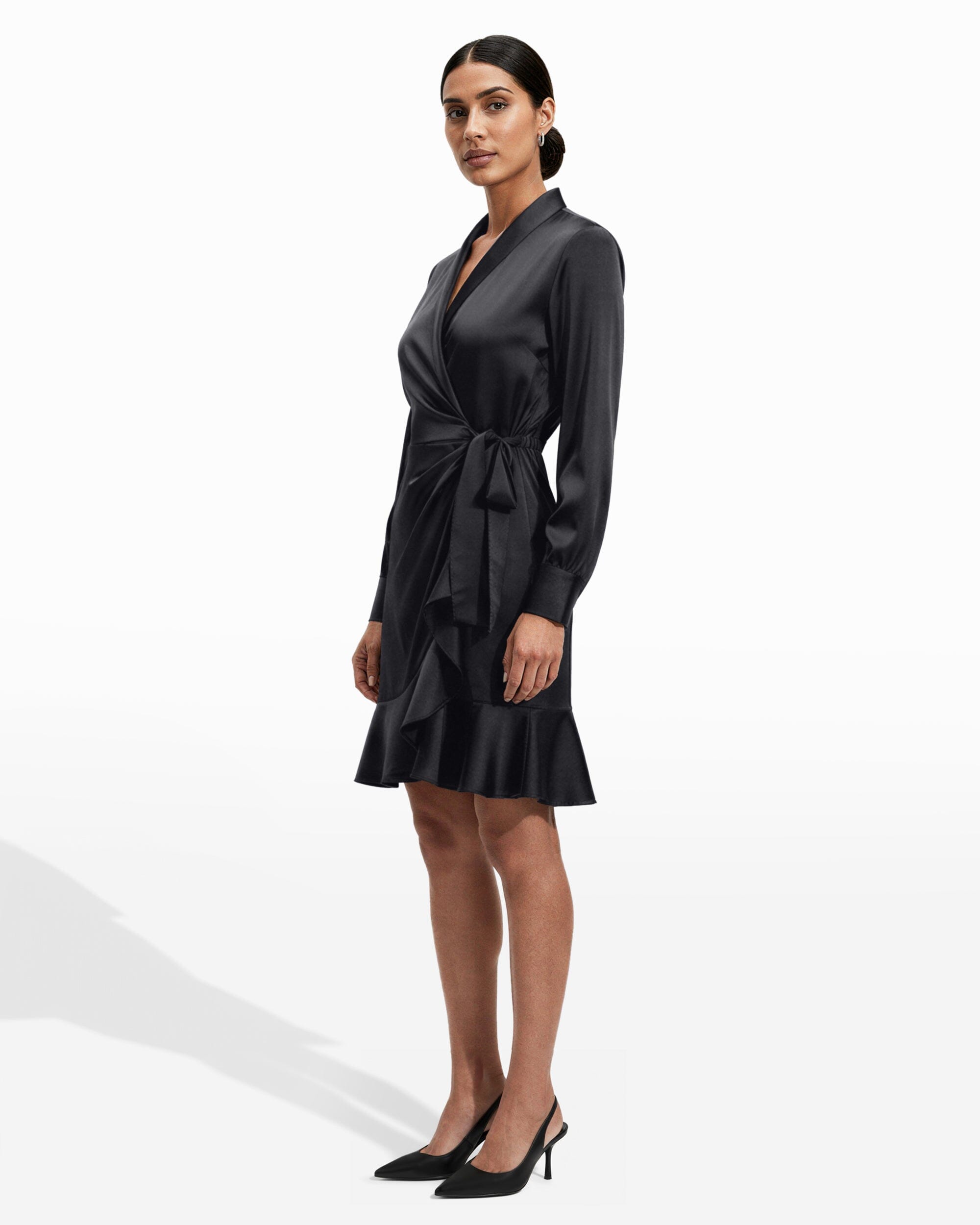 Anne Klein Shawl Collar Faux Wrap Dress