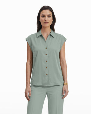 Drop Shoulder Cotton Button Front Shirt Clothing Kasper